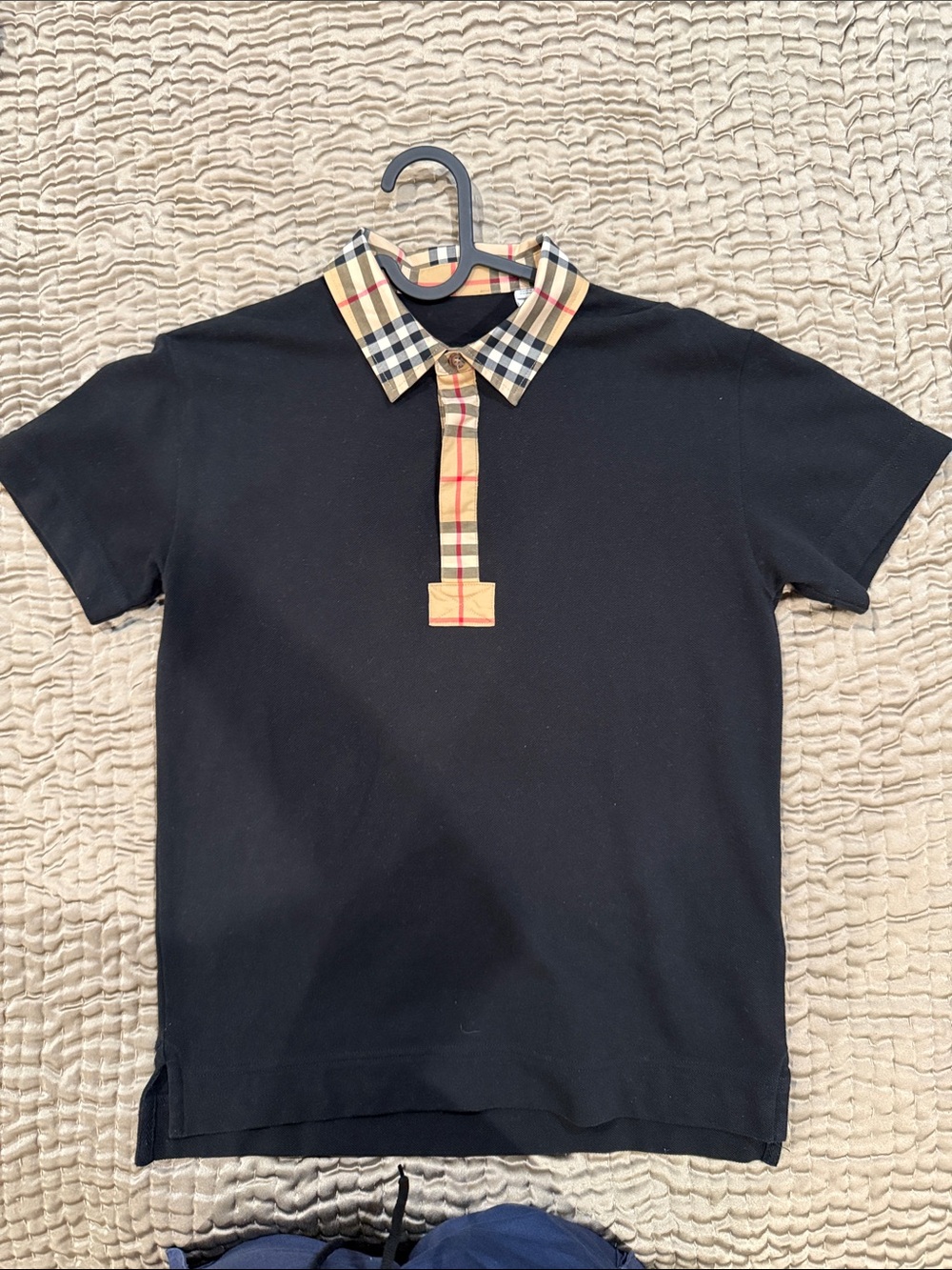 Kids Black Burberry polo size 12y color black